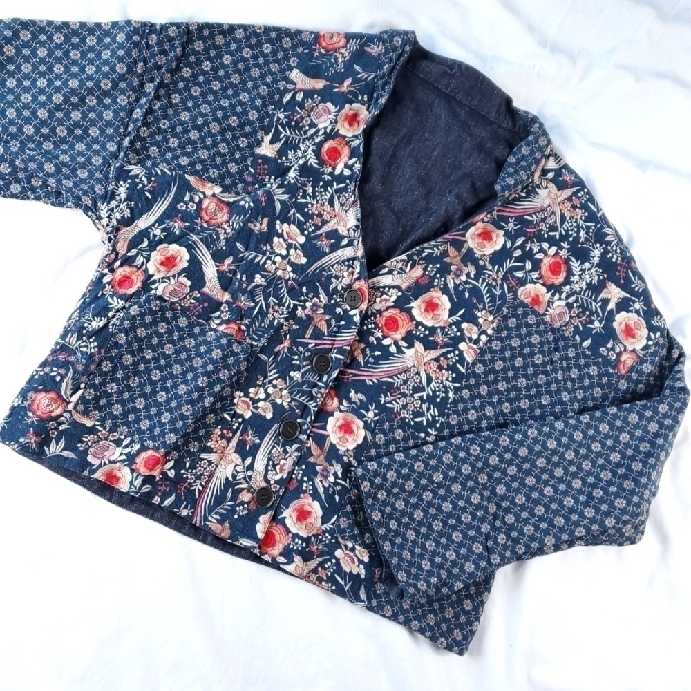 NILE Reversible Floral Oversized Linen Blend Jacket